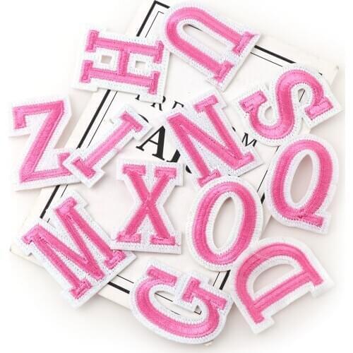 English Alphabet Letter Embroidery Patches DIY hot Melt Adhesive Sew On Brand Cloth Accessories stickers Applique name patches