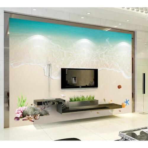 Custom photo wallpaper for walls 3 d Mediterranean landscape Romantic beautiful beach waves murals 3D TV background wall papers