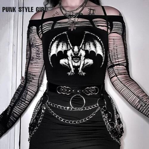 Женские летние топы PUNK STYLE GIRL China At AliExpress