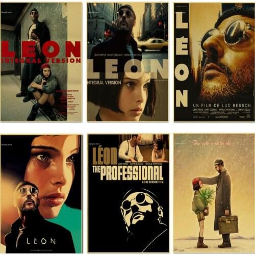 WTQ Retro Poster Leon The Professional Poster Classic Old Movie Canvas Painting Wall Decor Wall Art Picture Room Decor Home Deco