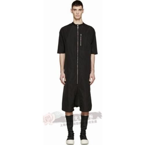 S-5XL ! 2018 Mens clothing Fashion casual loose jumpsuit summer trousers jumpsuit short-sleeve overalls Singer costume