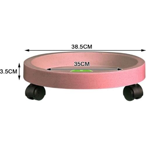 Removable Flower Pot Tray Universal Wheels Round Plastic Tray Flower Pot Rack Plant Stand
