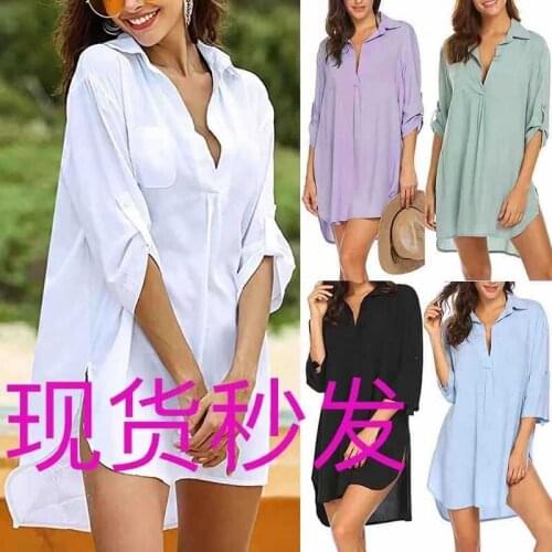 Chiffon Beach Cover up Saida de Praia Beach dress plus size S-3XL Swimwear kaftan Bikini cover up Bathing suit Cover ups Tunics