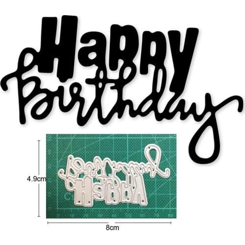 Letter Happy Birthday Metal Cutting Dies for Cards Making Scrapbooking dies Embossing Die Cuts Stencils dies New 2020 Craft Dies