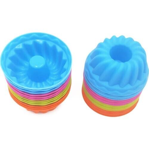 Silicone 12pcs/set Big Swirl Shape Butter Cake Mould Kitchen Baking Form Tools for Cake Bakery Baking Dish Bakeware Mold Cake