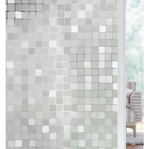 100cm Length Static Cling Glass Film Big Mosaic Style Private Decorative Water-Proof UV-Proof Removable Reusable Window Sticker