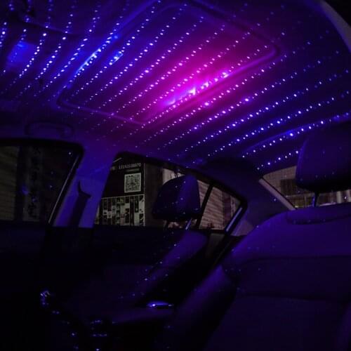 USB Car Roof Star Interior LED Lamp Atmosphere Star Clouds Ambient Star Night Light Projector Auto Decoration Galaxy Night