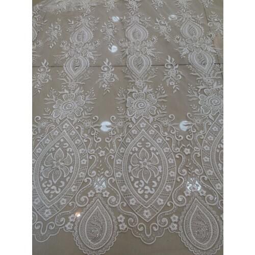 Embroidered French beaded Net Lace High Quality SYJ-112927 African tulle Lace Fabric