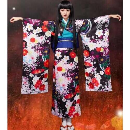 Japanese kimono Hell girl Black Big sleeve kimono Animation