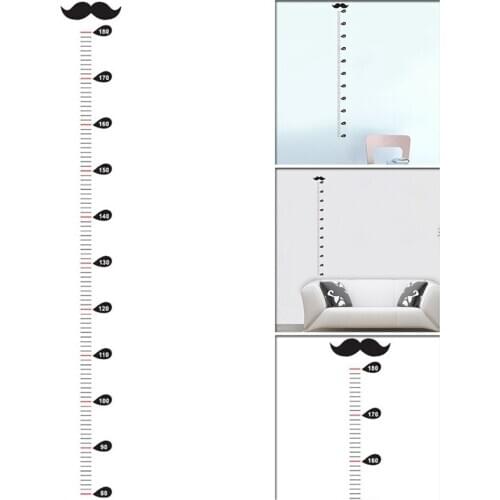 Beard Funny Height Measure Stickers Self Adhesive Growth Decal Kids Room Decor Mural Removable Carved Gauge Ruler