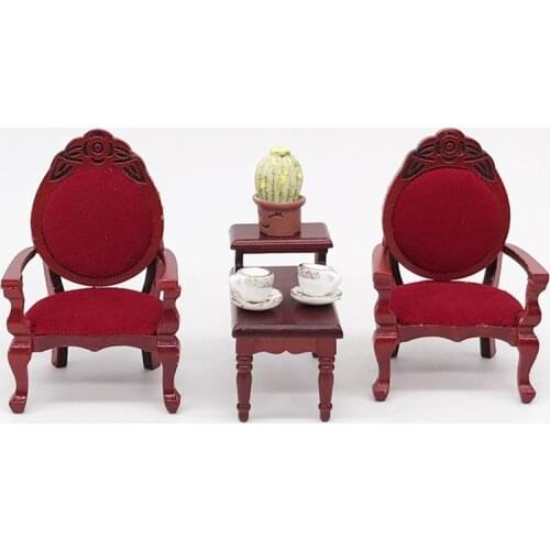 1/12 Doll house furniture for dolls ob11 wooden chair red miniaturas dollhouse accessories toys for girls
