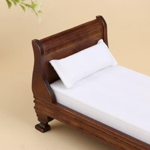 1:12 Miniature Dollhouse 3D Wooden Furniture Single Bed Multifunctional Solid Scale Furniture Simulation Mini Bed for Kids