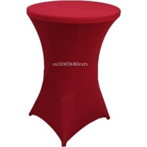 10pcs Bar Table Cover Lycra Spandex Cocktail Table Cloth Elastic Bistro Table Linens Stretch For Hotel Party Wedding Decoration