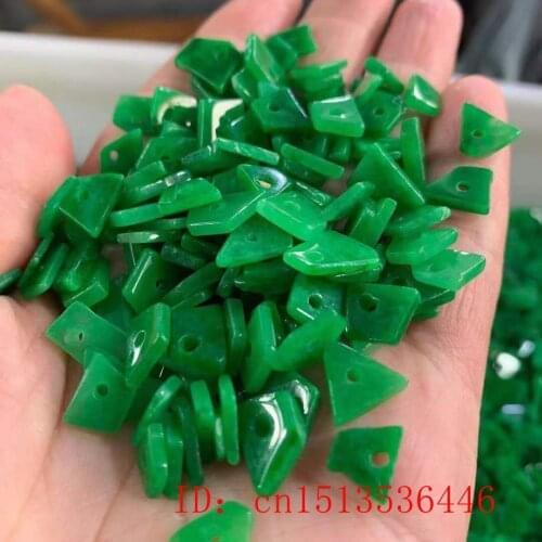 10pc Natural A Green Jade Beads DIY Bracelet Bangle Charm Jadeite Jewellery Fashion Accessories Amulet Gifts for Women Men