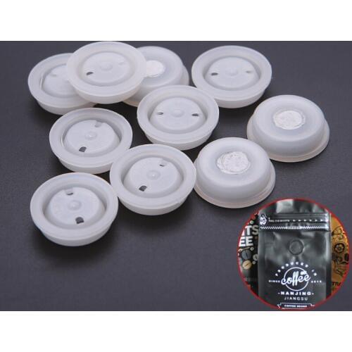 10pcs One-way Degassing PE Valve With Filter Exhaust Ventilation Vent Coffee Bag 50JC