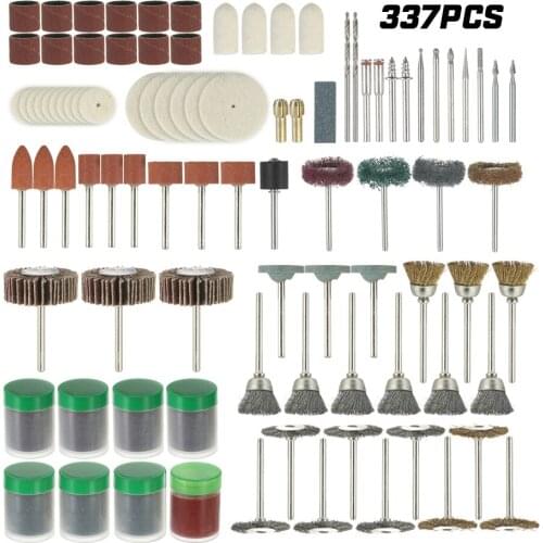 337PCS 1/8" Shank Rotary Tool Accessories Set Sanding Polishing Grinding Cutting Accessory Bit for Grinder