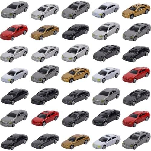 50pcs HO Scale Model Vehicle Car Toy 1/87 Architecture Model Train Scenery