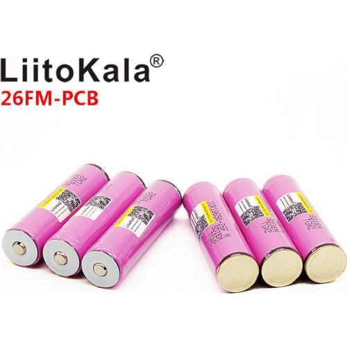NEW ICR18650-26FM LiitoKala 18650 2600 mah 3.7 V 18650 Battery Capacity Li-ion Rechargeable Battery for LED Flashlight Torch