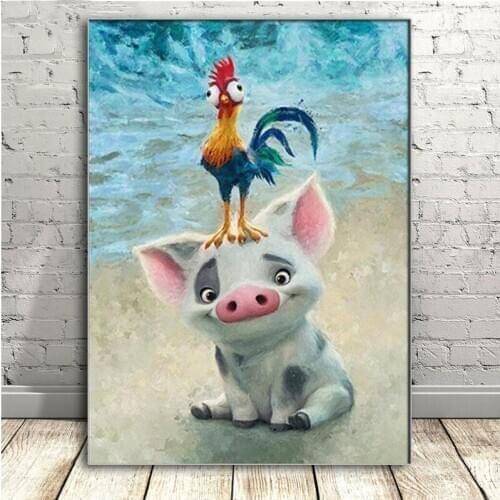 Full Square/Round drill diamond Painting funny pig and chicken 5D DIY diamond embroidery Rhinestones mosaic Decoration