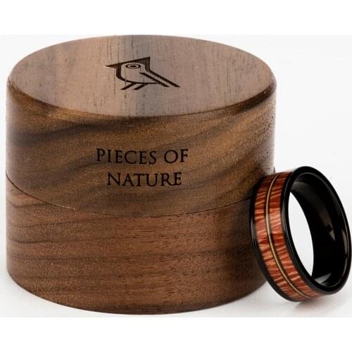 BOBO BIRD Wooden Titanium Ring Men and Women Handmade Personality Wedding Rings Party Jewelry Great Christmas Gifts Customized