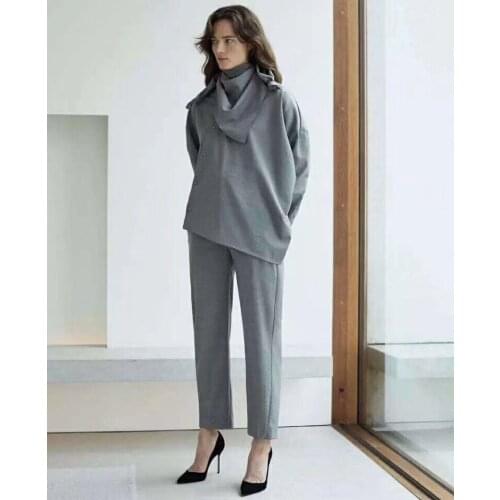 [ElfStyle] - NEW Grey Noma Wool Suit Trousers Pants For Woman