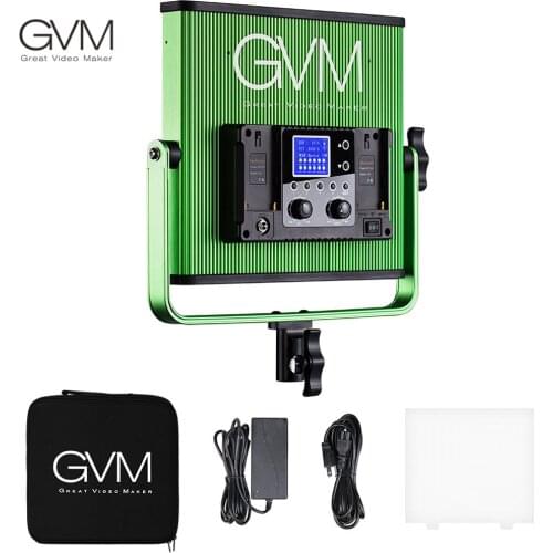 GVM 672S 40W Photography lights LED Video Light CRI97 Bi Color Digital Display Barndoor For Video Making Photography Lighting