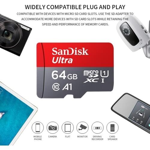 Sandisk micro sd card A1 Class 10 128gb 64gb 32gb 16gb 98mb/s TF usb flash memory card original microsd cards cartao de memoria