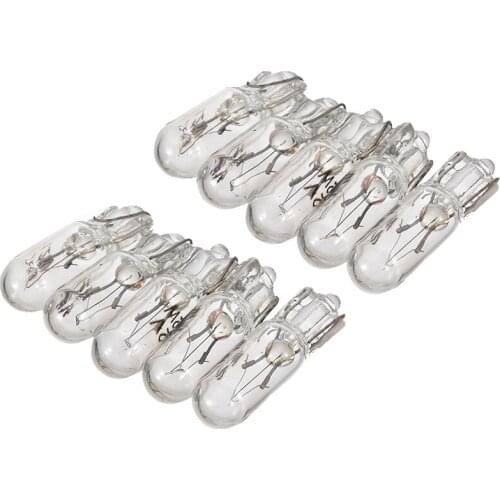 10Pcs 12V 1.2W T5 286 Amber Glass Auto Small Light Blub Car Wedge Dashboard Instrument Panel Brake Light Bulbs