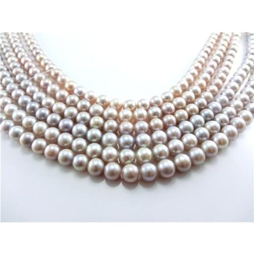 MADALENA SARARA Colorful AAA 8-9 mm Round Freshwater Pearl For DIY Jewelry Making Pearl Strand