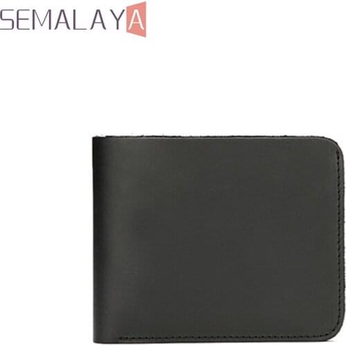Mens Wallet Retro Cowskin Short Purse Handmade Wallet for Men Durable Real Leather Crazy Horse Leather Wallet Fast Shipping