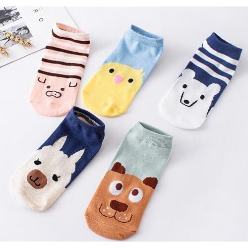 2018 New Fashion Arrival Cute 1Pairs Women Comfortable Smile Cartoon Cute Sock Slippers Short Ankle Socks With High Quality