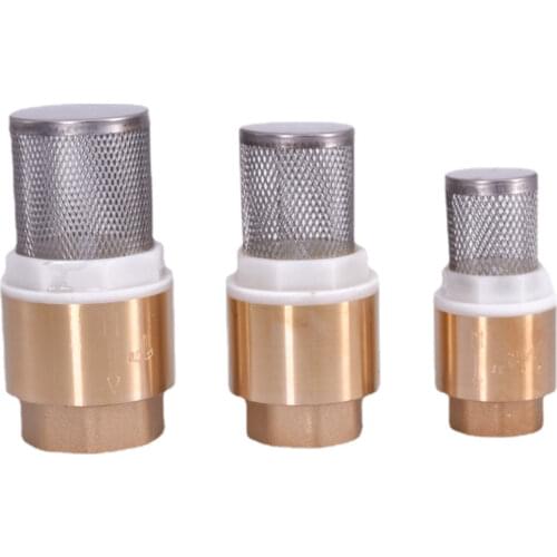 1/2" 3/4" 1" -2" BSPP Female Brass Check Valve Non-return With Steel Strainer Filter For Water Plumbing Pump