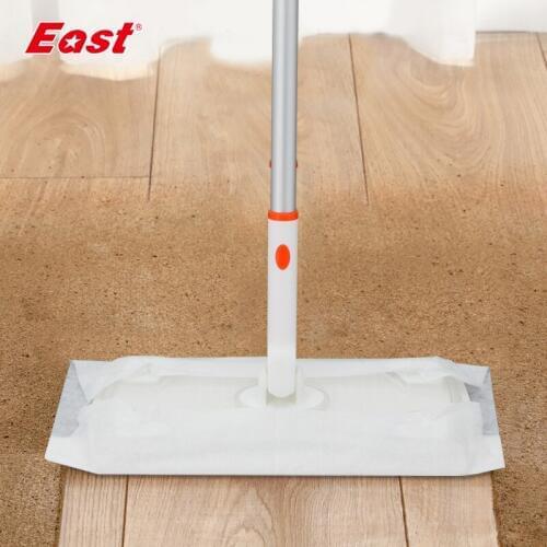 East Disposable Dust Removal Paper Flat Mop Wash-free Non-woven Fabric Mop 360 Rotating Pet Hair Household Cleaning Tools ES1925