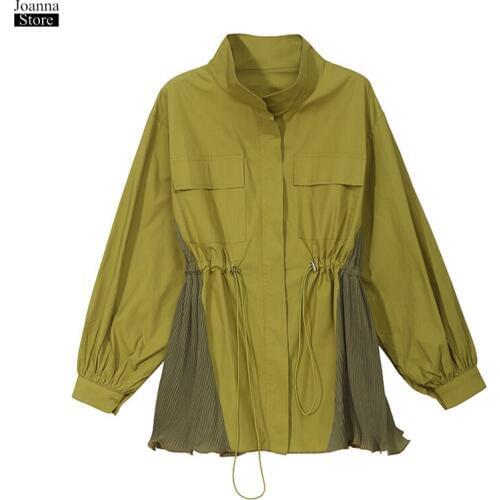 Fall Jacket Women Green Plus Size Jackets Autumn Vintage Elegant Patchwork Coat Streetwear Bomber Jackets Black Ladies New Coats