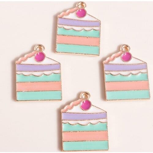 10pcs 16*20mm Food Jewelry Findings Melaleuca Cake Charms for Necklaces Earrings Making Accessories diy Handmade Pendants