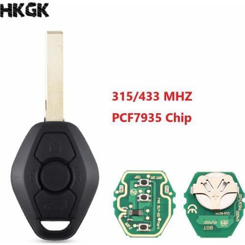 3 Button Key Remote Replacement Car Key For BMW EWS X3 X5 Z3 Z4 1/3/5/7 Series ID44/PCF7935 Chip 315mhz/433mhz