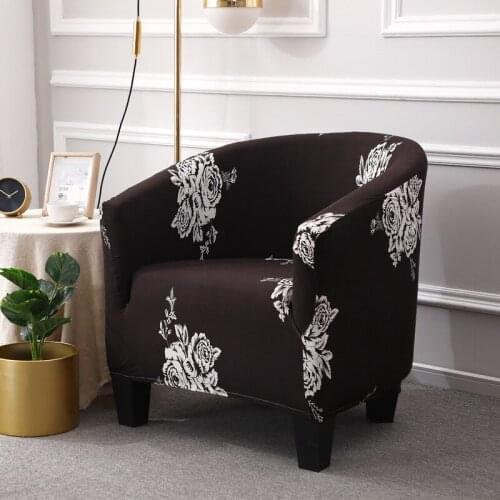Arc-shaped Stretch Sofa Cover Round Single-seater Chair Cover Non-slip 1-seat Chair Covers for Hotel Internet Cafe Club Bar