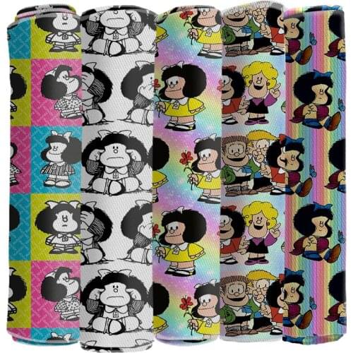 Twill Printed Fabric Mafada Cartoon Pattern Polyester Cotton Twill Fabric Design Quilted Home Textile 50 * 145 Cm