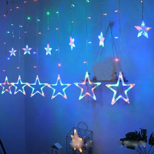 LED Five-pointed Star Icicle Lights Star Curtain Lights Festive Decoration Lights Christmas Star LED String Light Holiday Decor