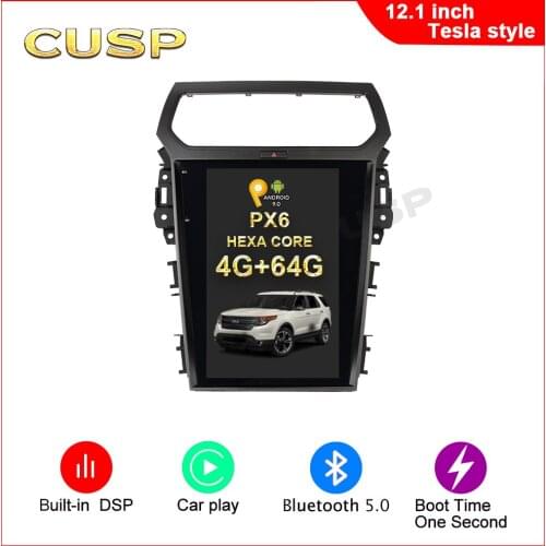 Tesla Style Android 9.0 4G+64 Car GPS Navigation Carplay For Ford Explorer 2011-2019 Car Auto Stereo Multimedia Player Head Unit