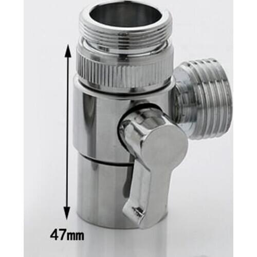 3 Way Metal T-Adapter With Shut-Off Valve Connector Solid Brass Shower Arm Diverter Valve Handshower