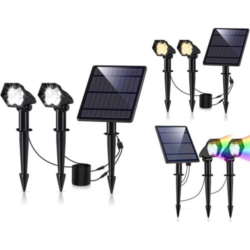 Solar Pathway Lights Outdoor 10LED Solar Light Waterproof Solar Garden Lights Adjustable Solar Powered Spotlights
