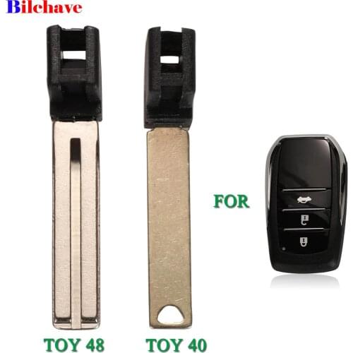 Bilchave Remote Smart Car Emergency Key Blade Replacement For Toyota Highlander Land Cruiser RAV4 Fob Uncut Blade