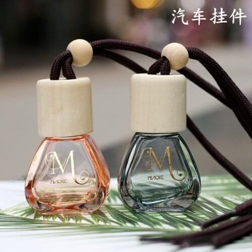 New 12ML Triangular Translucent Color Glass Pendant Perfume Bottle with Gift Box