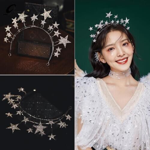 Star Bride Wedding Girls Hair Accessories Tiaras Crown Accesorios Para El Cabello Diadema Korona Coroa De Noiva Princess Crown