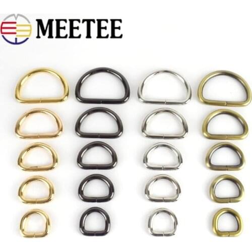 10pcs Meetee 13-50mm O D Metal Ring Buckles Handbag Strap Belt Buckle for Clothing Collar Clasp DIY Leather Craft Bags Accessory