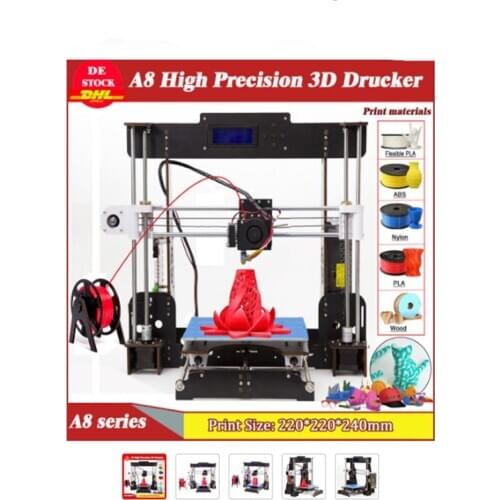 3D Printer Prusa i3 Reprap MK8 Extruder MK3 Heatbed - LCD Controller DE US Stock Power Failure Resume Printing