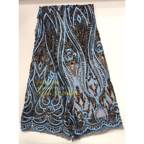 5yards/bag 6 color 3d embroidery sequins fashionable European and American style fabric for wedding dress design BH102