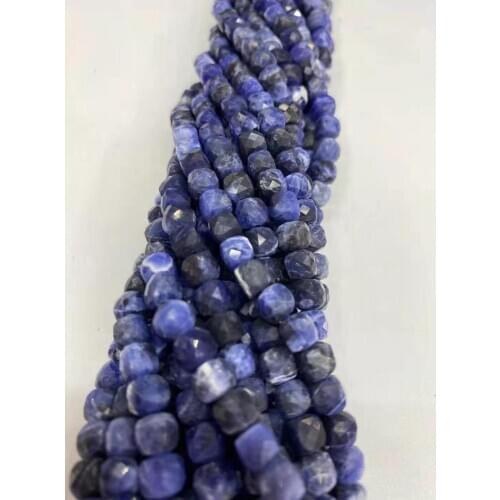 AAAAA natural blue diamond crystal cut Angle 4x4mm DIY jewelry boutique crystal 38cm length