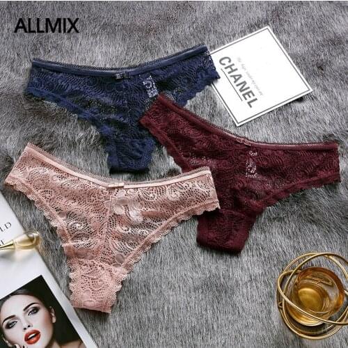 ALLMIX Sexy Womens Hollow Out Lace Panties Seductive Thongs Low Waist Female Fashion Comfort G-String Soft Lady Lingerie Bikini
